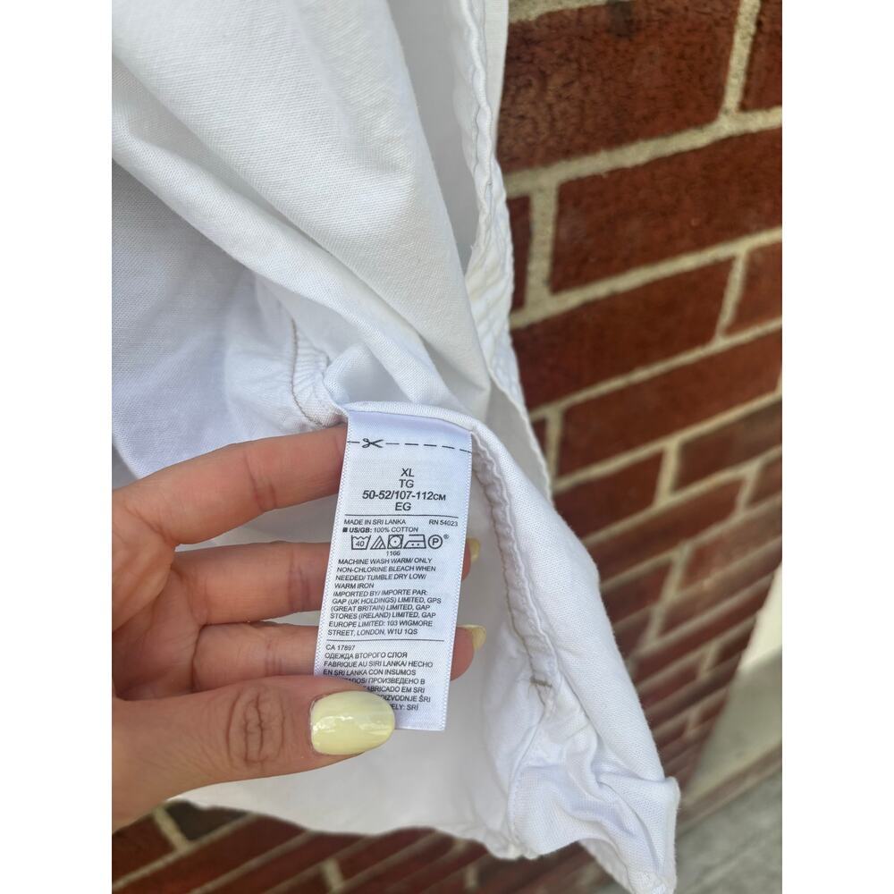 Banana Republic Organic Cotton White Button Down Shirt XL Untucked Standard Fit - Picture 6 of 9